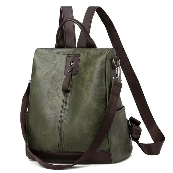 Vegan Leather Backpack One Shoulder Messenger Anti Theft Waterproof Travel main image 7